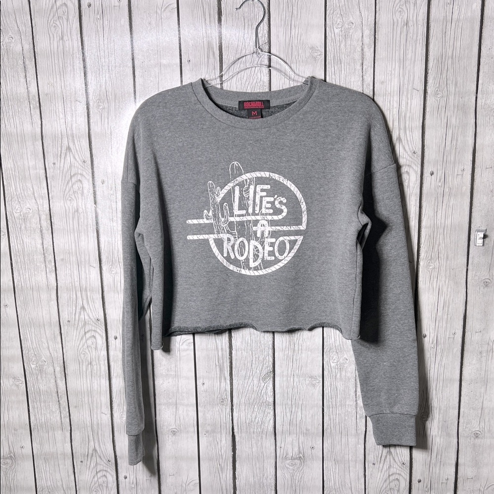 Rock & Roll Cowgirl cropped sweatshirt size M